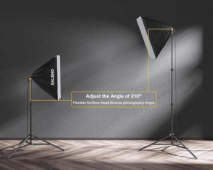 RALENO Photography Lighting Kit, 8.5x10ft Photo Backdrops Stands with 6x9ft Green Screen, 50W LED Bulbs, 5500 K, 97CRI, Umbrellas&Softbox Lighting kit for Studio Portrait Product Photography