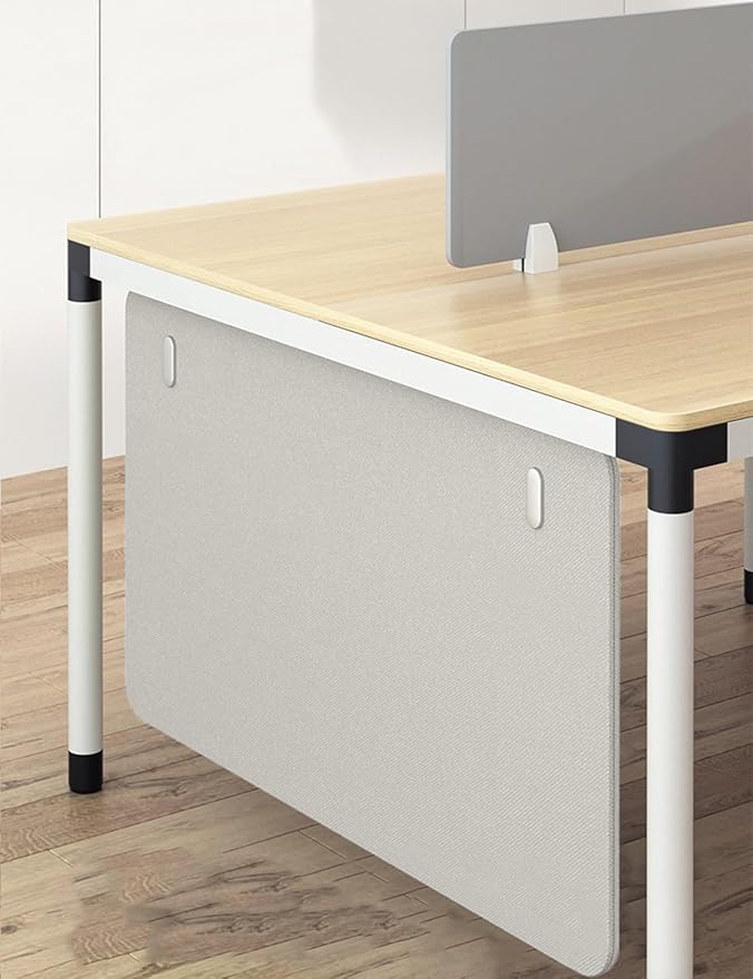 Under Desk Privacy Panel Divider No Drilling, Soundproof Modesty Panel for Office Desks Standing Workstation, Desk Privacy Divider Skirt Partition for Hidden Cables(Beige,70x60cm/27.6x23.6in)