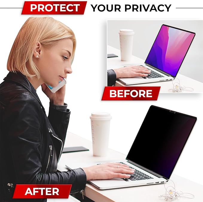 SightPro Magnetic Privacy Screen for MacBook Pro 13 Inch (2016, 2017, 2018, 2019, 2020, 2021, 2022, M1, M2) Removable Laptop Privacy Filter Shield and Protector
