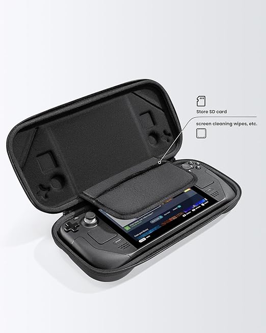 tomtoc Carrying Case Compatible with Steam Deck/OLED, Protective case, Hard Portable Travel Carrying bag for Steam Deck Console, Shockproof, Travel friendly, Black