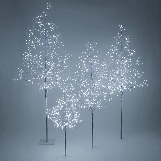 5 Ft Silver Fairy Light Tree Home Décor Fairy Tree, 570 Cool White LED Lights