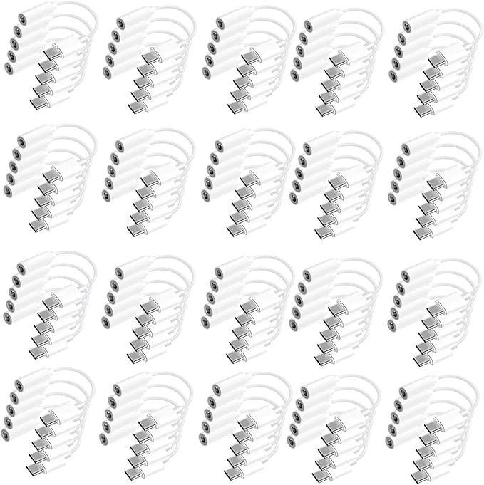 USB C to 3.5mm Headphone Jack Adapter for iPhone17/ iPhone 16/16 Pro/15/15 Pro/Pro Max/Plus, Type C Aux Audio Dongle Cable Cord Compatible with iPad, Samsung Galaxy S23/S23/S22/S21, MacBook（100 Pack）