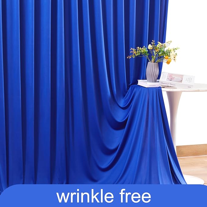 4 Panels Royal Blue Backdrop Curtain for Parties Wrinkle Free Blue Photo Curtains Backdrop Drapes Fabric Decoration for Wedding Birthday Party Baby Shower 20ft(W) x 10ft(H)