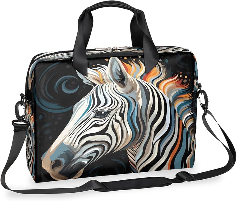 JXDXHCW Animal Zebra Laptop Bag Carrying Case 15.6 Inch Laptop Briefcase Messenger Shoulder Bag for Tablet Computer Bag for Travle Business Men Women