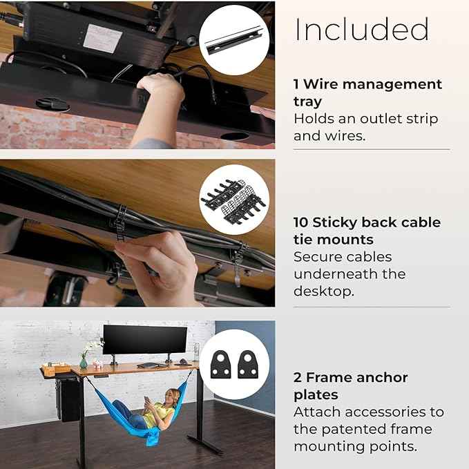 UPLIFTDESK V2 2-Leg Maple Laminate Wood Standing Desk – Adjustable Height, Advanced 1-Touch Memory Keypad, Under Desk Cable Management, Wire Grommets & Rocker Board (Black C-Frame, 42 x 30 inch)