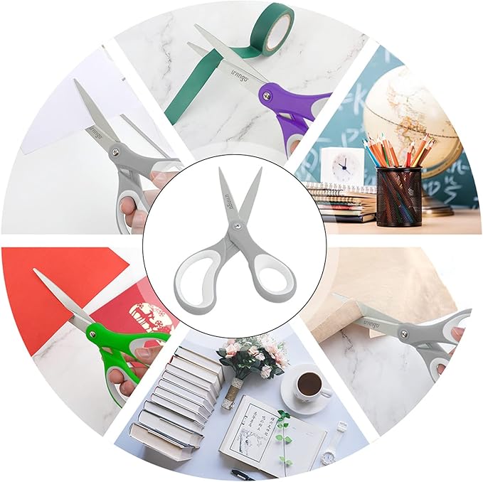LIVINGO Sharp Scissors Bulk - 8” Scissors Set Pack of 36, Comfort Grip Shears All Purpose Cutting Paper Fabric Sewing for Home Office Middle High School Teacher Student Classroom Crafts Supplies