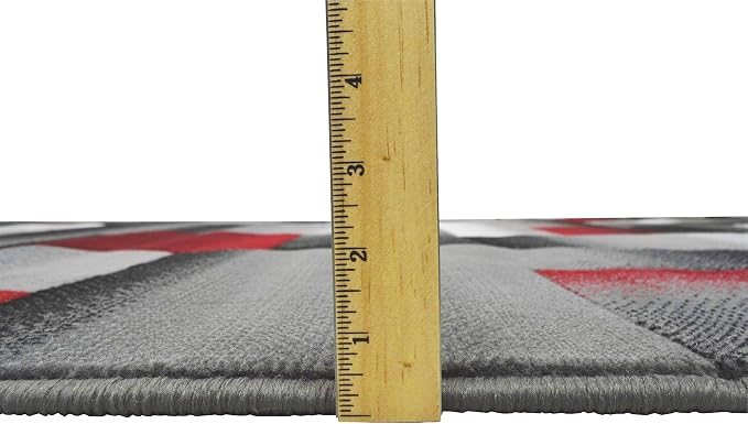 HR 2’ x 7’ Runner in Lava - Premium Quality Lava/Black/Gray Abstract Geometric Modern Squares Pattern Area Rug - Contemporary Styling for Living Room, Bedroom - Unique Home Décor