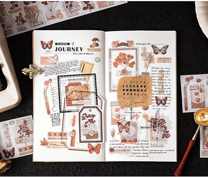 Ptyism 426 Pcs/24 Sheets Stickers for Scrapbooking,Sticker for Journaling Scrapbooking Stickers for Scrapbooking Art Journal Bullet Journal Accessories
