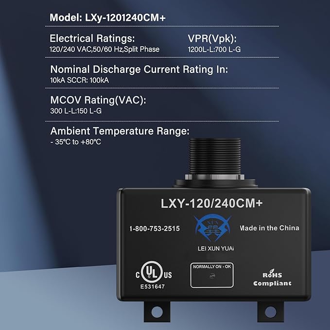 120/240CM+ Surge Suppressor Multi-Purpose Shunt Protector NEMA 4X UL Listed SPD Type 1 120/240VAC