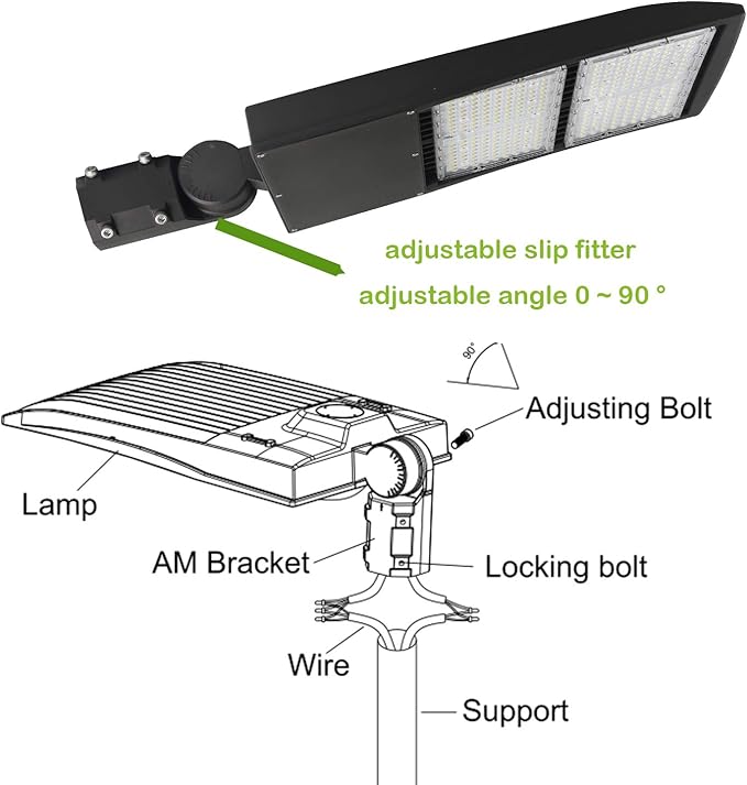 LED Flying Direct 300W LED Parking Lot Lights, 20KV Surge Protection LED Shoebox Lights with Slip Fitter Mount, 5000K 1000W MH/HPS Equiv. 39,000LM - 40,500LM, DLC Premium UL cUL AC 100-277V