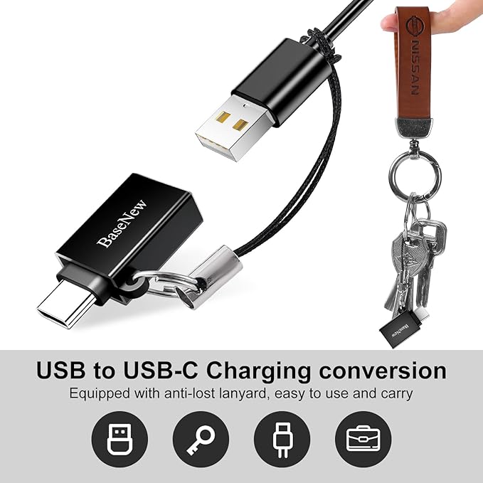 USB to USB C Adapter 6 Pack,USB Type C Adapter,USBC Male to USB Female OTG Adaptor,USBC to A Converter for iPhone 17 16 15,MacBook Pro,iPad,Samsung S24 S23 S22
