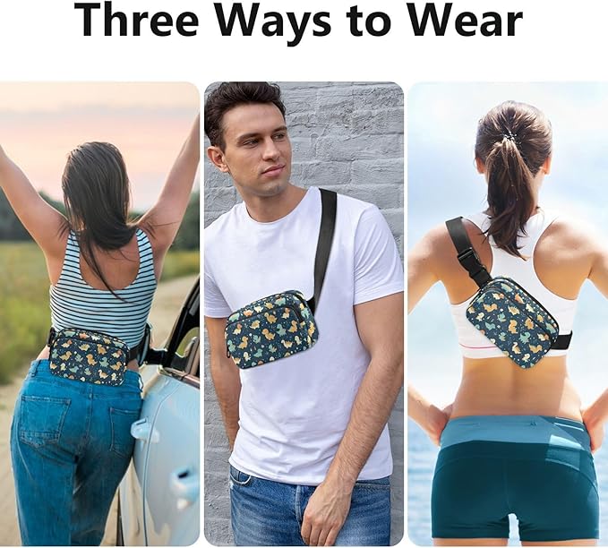 Cute Dinosaurs Fanny Pack for Women Men Water Resistant Fashion Waist Packs with Adjustable Strap Belt Bag for Travel Workout Jogging Hiking 21219797