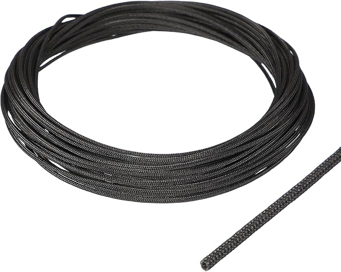 uxcell Insulation Cable Protector,1mm/0.04 Inch-10m/33 Feet High Temp Fiberglass Sleeve Black