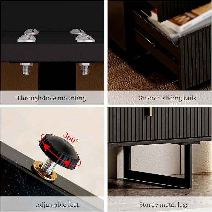 Chrangmay Modern Chest of Drawers with 9 Drawers,Deep Drawers,Clothes Organizer,Large Storage Cabinet for Living Room, Bedroom,Hallway,with Anti-Tipping Device,Dark