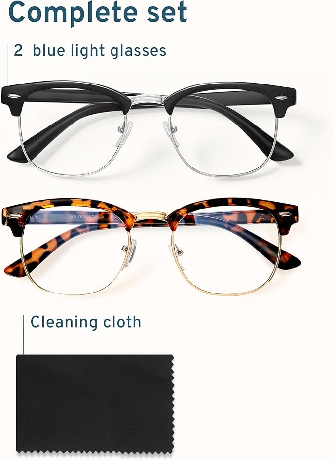 racico Computer Blue Light Blocking Glasses Blue Light Glasses Men Women, Anti Blu-Ray Gaming Glasses Lenses