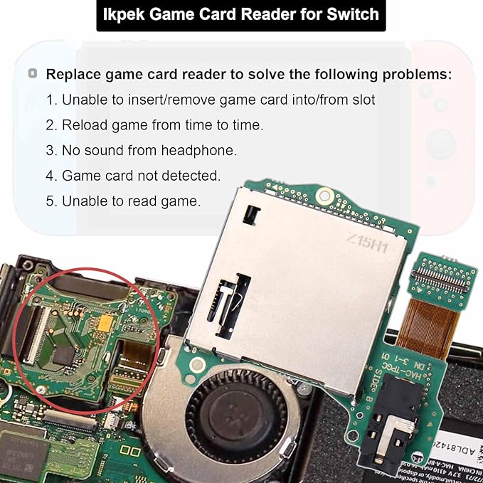 Game Card Reader Slot Replacement Compatible with Switch (Third Party)