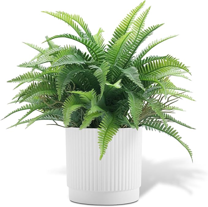 Coferset Small Fake Plant 12.2" Fern Potted Artificial Plants for Shelf Desk Home Bathroom Farmhouse Room Office Kitchen Farmhouse Coffee Table Decor