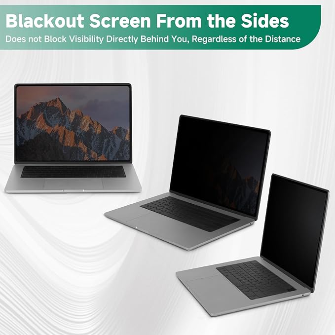 IRUYO FL Nano-Suction Laptop Privacy Screen 15.6 Inch 16:9, Removable Screen Privacy Shield for Laptop, Anti Glare, Anti Bule Light, Screen Protector for Lenovo HP Dell Acer Asus Thinkpad