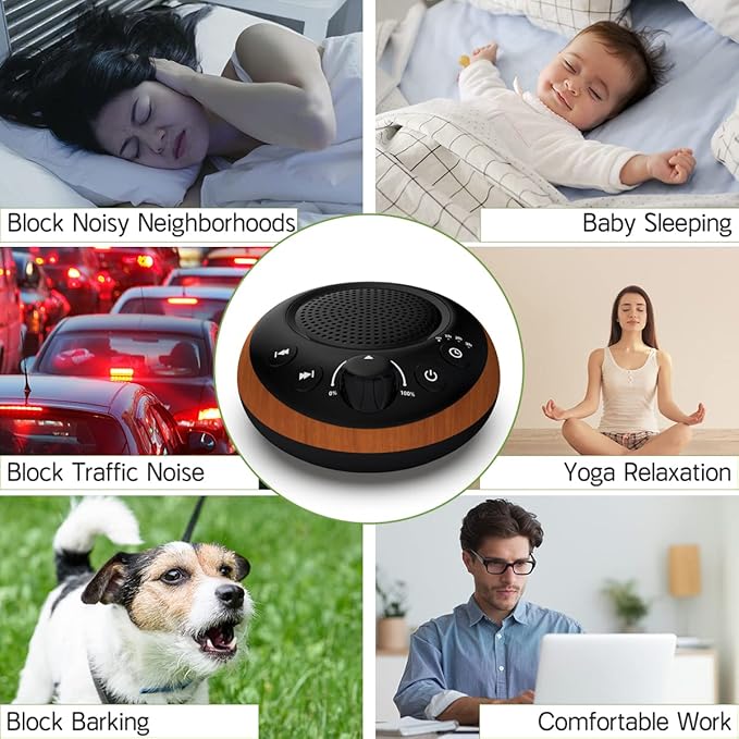 iDealSleep Sound Brown Noise Machine White Noise Machine Nonstop 30 Soothing Sounds Sound Therapy for Baby Kids Adults Sleep Machine 36-Level Vol Auto-Off Timer Memory Function for Home Travel Office
