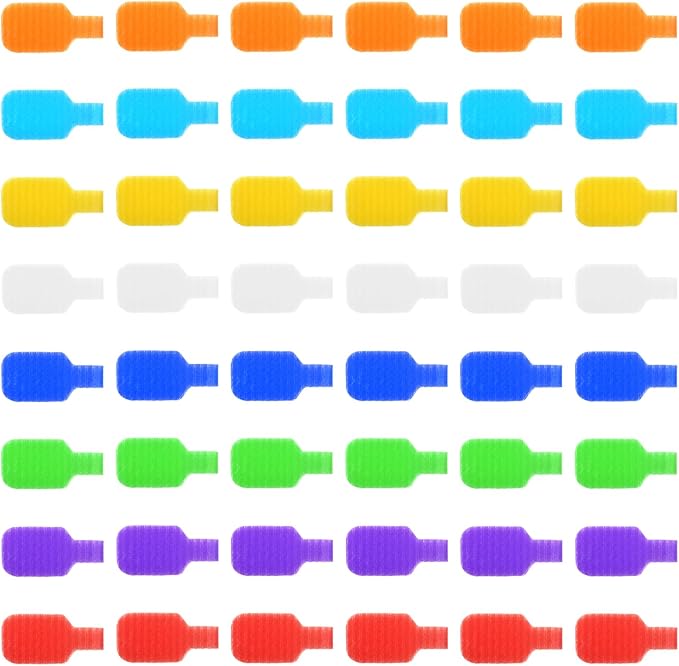 48 Pcs Multi-Color Cable Labels, Write On Cord Labels Wire Tags Reusable Cord Identification Tags for Electronics and Computer Cable Management 8 Colors