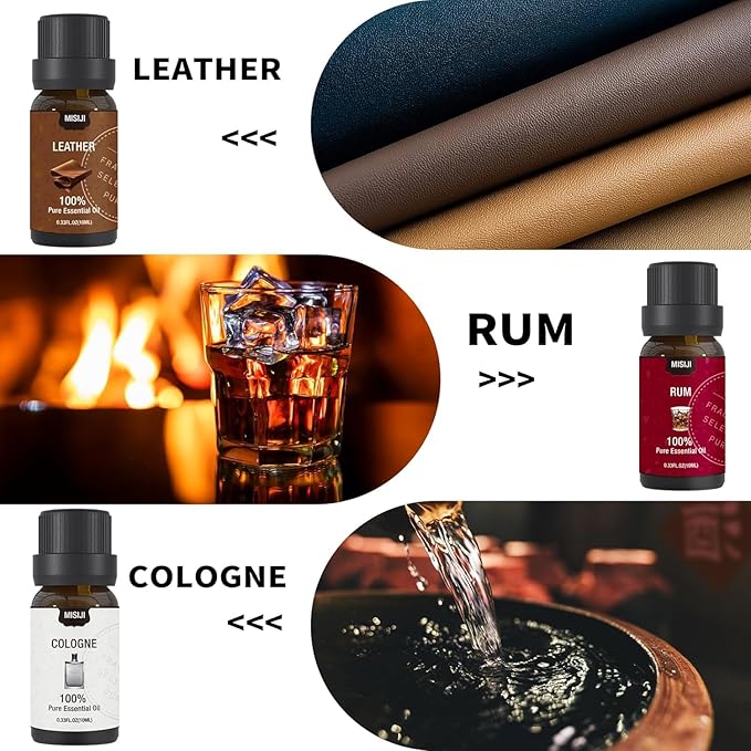 MISIJI Essential Oils Set-Essential Oils for Diffuser for Home, Diffuser Oils Scents for Aromatherapy,Laundry,Candle&Soap Making,Humidifiers 6 X 10ML