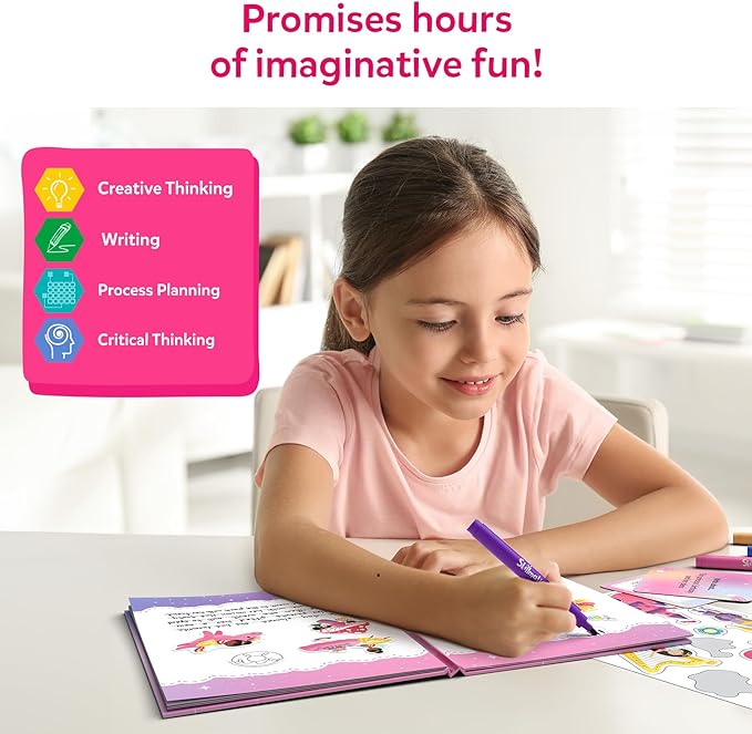 Skillmatics Storybook Art Kit - Create Fairytale Stories, DIY Craft & Writing Kit with 300+ Stickers, Scrapbooking & Journal Activity, Gifts for Kids Ages 5, 6, 7, 8, 9, 10
