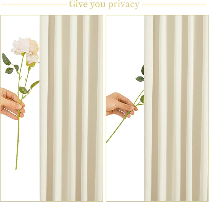 4 Panels Beige Backdrop Curtain for Wedding Parties Wrinkle Free Beige Photo Curtains Backdrop Drapes Fabric Decoration for Baby Shower Photoshoot 20ft(W) x 10ft(H)