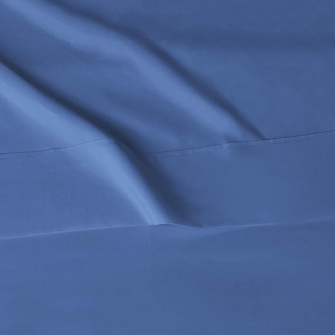Amazon Basics Lightweight Ultra-Soft Breathable Easy Care Microfiber 3-Piece Bed Sheet Set with 14-Inch Deep Pockets, Twin XL, Dutch Blue, Solid (Pack of 4)