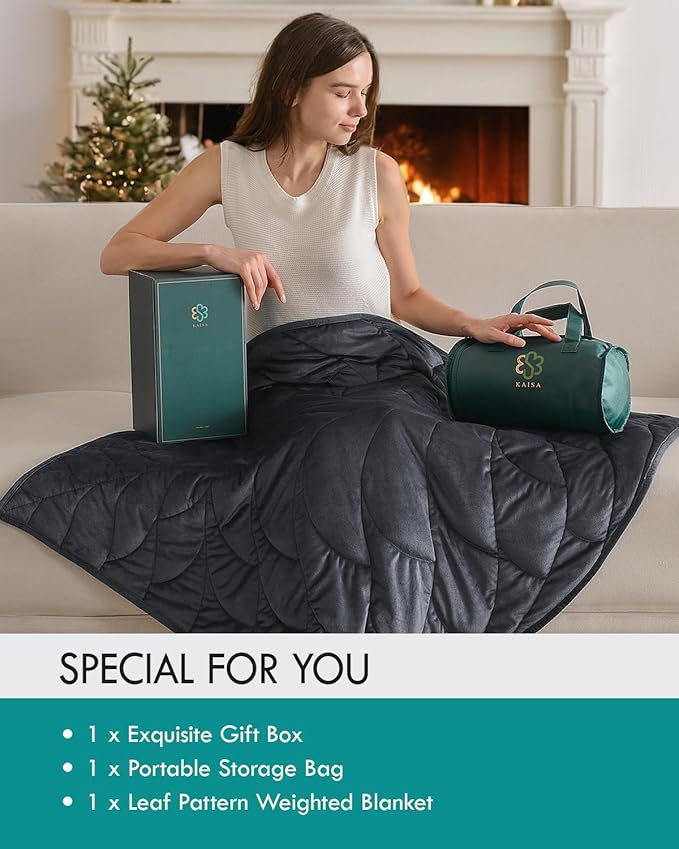 Kaisa Weighted Lap Blanket 7 lbs 41" x 53", Cozy Luxury Crystal Velvet Small Weighted Blanket for Adults, Portable Travel Weighted Blanket for Relaxation, All-Season Blanket, Machine Washable, Gray