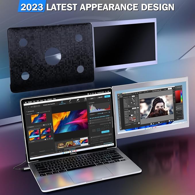 CopGain 12'' Portable Monitor for Laptop Screen Extender for 13.3'' MacBook, Designed for MacBook Screen Extender FHD 1080P IPS Display Plug and Play P1M