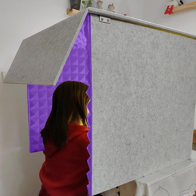 Sound Proof Foam Panels, Sound Proof Foam, Sound Proof Booth, Desktop Soundproof Cover,self Made Sound Recording Studio,Vocal Sound Absorbing Shield,for Studio Desk,Recording Booth,Purple
