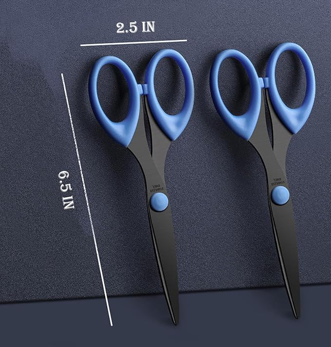 3 Pack 6.5" Multi-Purpose Scissors, Arts and Crafts Scissors,for Office, Home, School and Sewing (Multi Colour)