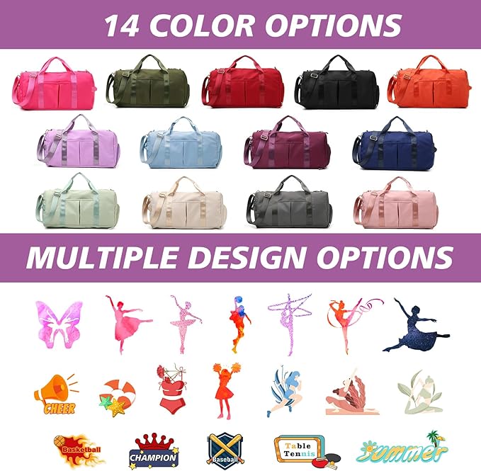 Custom Duffle Bag, Personalized Embroidered Sports Gym Bag for Women/Men, Travel Bag with Double-Sided Customization and Separate Wet and Dry Pockets and Shoe Bags-Wine red