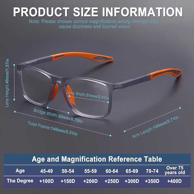 BLOEXCLU 4 Pack Progressive Multifocus Reading Glasses for Men Women TR90 Sports Style Anti-Blue Light Computer Readers