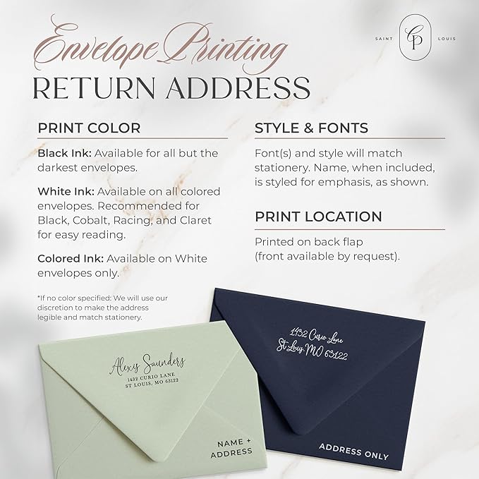 Curio Press Personalized Stationery for Women & Men - Folded Thank You Cards with Custom Notecards, Personalized Note Cards with Envelopes, Name and Monogram, Custom Stationery - Precious Mono Fold