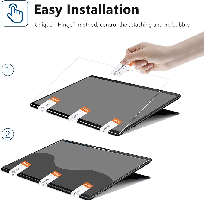 Megoo AmorShield Screen Protector for Surface Pro 12 inch [3X Shatterproof Protection], [9H+ Military Grade], HD Clear Tempered Glass, Anti-Fingerprint, Easy Installation No Bubble, 2 Pack
