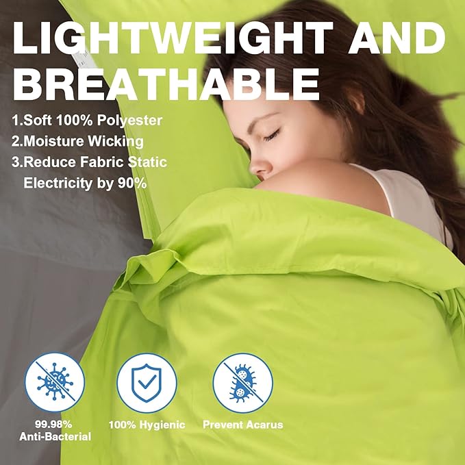 Sleeping Bag Liner, Travel Sheets & Adult Sleep Sack, Ultralight and Portable Summer Sleeping Bag - Ideal for Backpacking, Hotels and Hostels, Business Trips, Camping