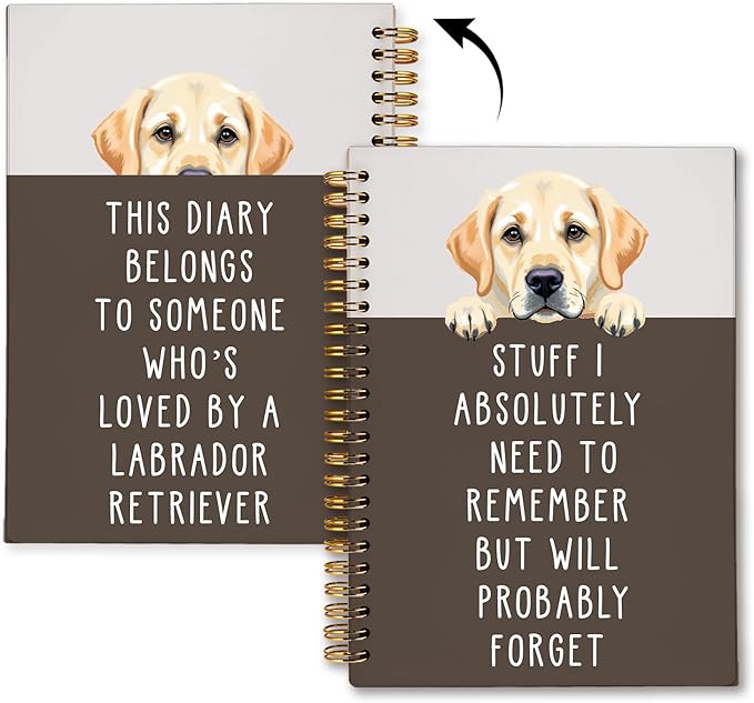 LIANGW Funny Labrador Retriever Puppy Gifts Spiral Notebook Journal, Labrador Lab Gifts Journal for Writing, Pet Dog Mom Owner Lovers Gift, 5.5x8.3 Inch