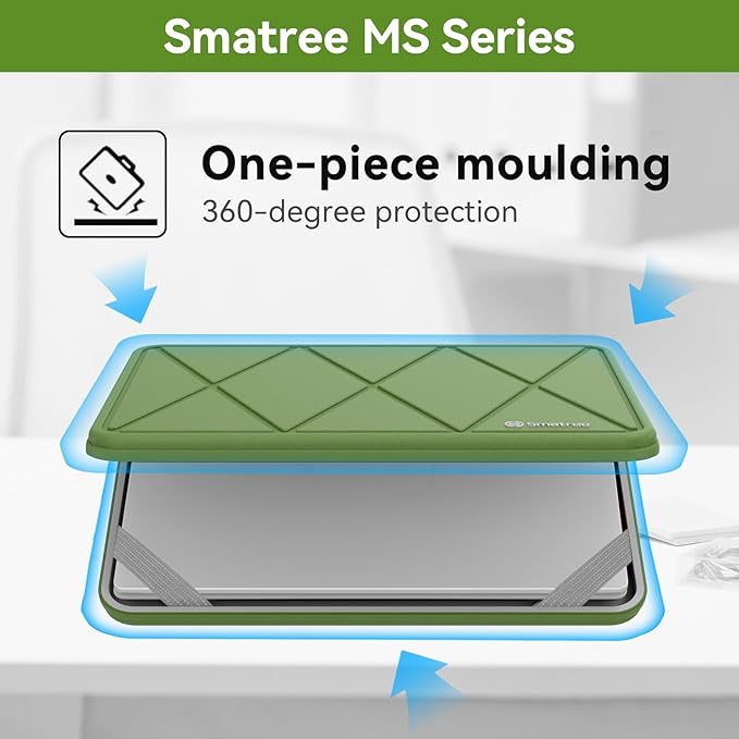 Smatree MS26T Hard EVA Protective Sleeve with Stand Compatible for 12.2 inch Acer Chromebook Spin 312,11.6 inch Chromebook 311,TravelMate B3 TMB311-33-C3FM,TravelMate Spin B3 11 TMB311RN-33 Bag,Green