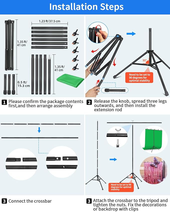 HEMMOTOP Green Screen Backdrop Kit, 8x6.8ft Wider Green Screen with Stand, Portable Chromakey Greenscreen Background with Stand, Spring Clamps, Carrying Case for Zoom, Streaming, Video