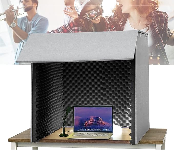 Portable Sound Recording Vocal Booth Box,Desktop Soundproof Cover,Isolation Booth,Sound Absorbing Shield,sound Proof Foam Panels To Filter Vocal,studio Booth,isolation Booth,portable Recording Studio
