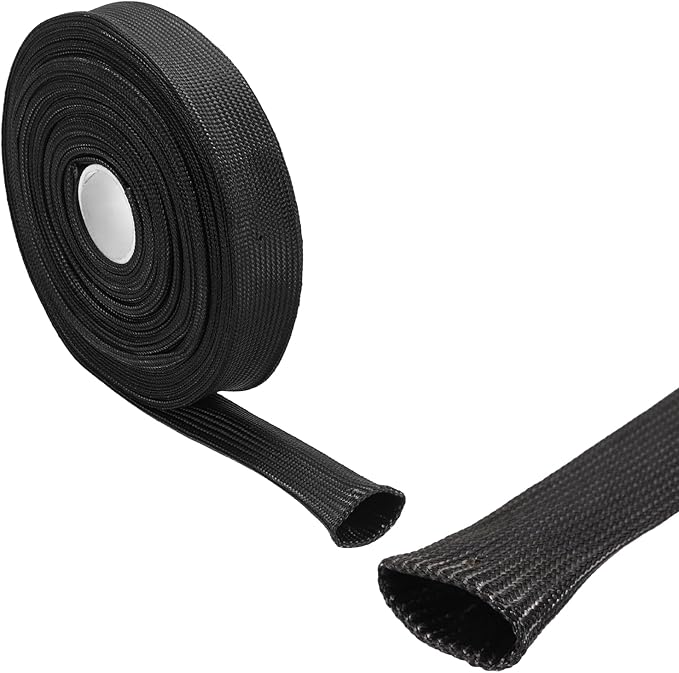 uxcell Insulation Cable Protector,4mm/0.16 Inch-10m/33 Feet High Temp Fiberglass Sleeve Black