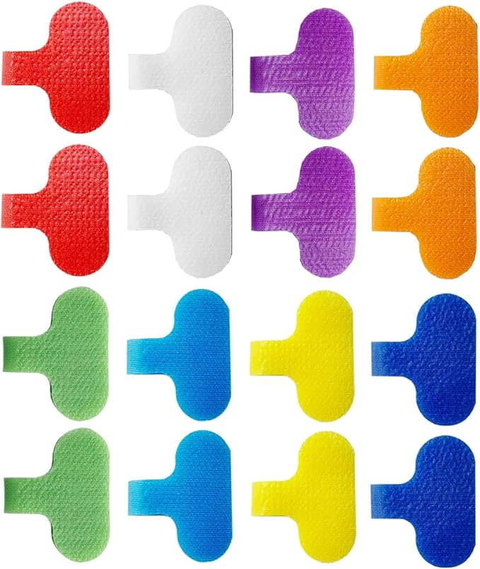Cable Labels, for Organizing Wires and Identification, Multicolored Handwriting Cable Tags,Cable Tags and Wire Tags for Cable Management and Identification (Oval / 16 Pcs/Multicolor)