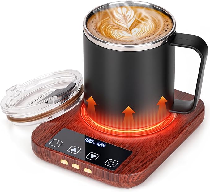 Kaoer Mug Warmer, Cup Warmer for Desk with 15oz Coffee Mug, 36W Electric Coffee Cup Warmer with Auto Shut Off, 9 Temperature Setting Smart Cup Warmer for Heating Coffee, Milk, Beverage, Candle Jar