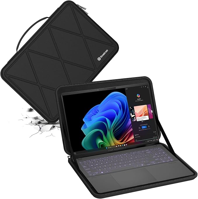 Smatree Hard EVA Protective Sleeve Case Compatible for 15.3 inch Lenovo Yoga Slim 7i Aura Edition Laptop, 15.6 inch ASUS Vivobook S 15 (S5507),Copilot+ PC Waterproof and Anti-Shock Bag (X8267)