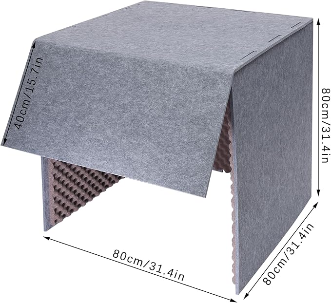 Desktop Soundproof Cover, Portable Vocal Recording Booth Isolation Booth Small Music Recording Studio Vocal Sound Absorbing Shield Sound Proof Foam Panels for Offices,Home,Recording Studios (Purple)