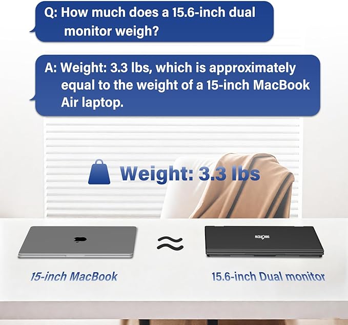 InnoView 15.6" FHD Dual Portable Monitor | All-in-One Foldable & Stackable Design | 315° Screen Adjustment & 180° Stand | USB-C/HDMI Travel Monitor for Laptop, Mac, Windows