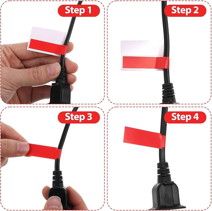600 Pcs Ethernet Cable Labels,Cord Tags Labeling,Waterproof Cord Tags Labeling,Multicolor Wire Markers for Management,Self Adhesive for Laser Printer and Handwriting