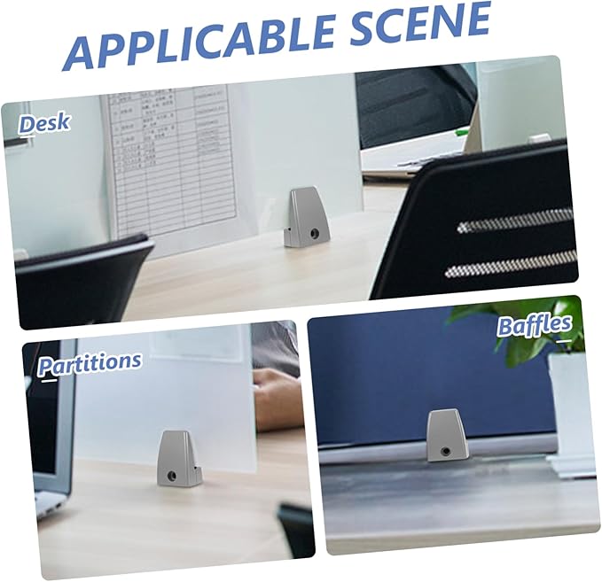 Angoily 2pcs Versatile Desk Bezel Clip Desk Soundproof Baffle Desktop Partition Sneeze Guard Clip Privacy Panel Bracket Fixed Screen