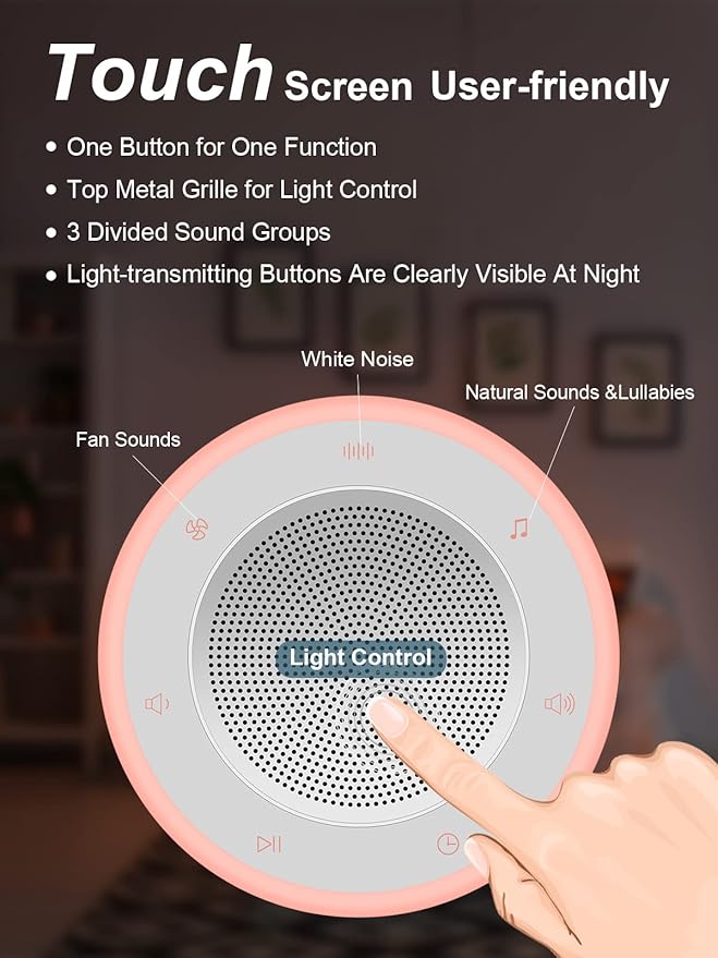 YYDSKIT Sound Machine,White Noise Machine for Baby with Night Light, 32 High Fidelity Sounds,Plug in,5 Timers & Memory Feature, Noise Machine for Baby Kids Adults,Home